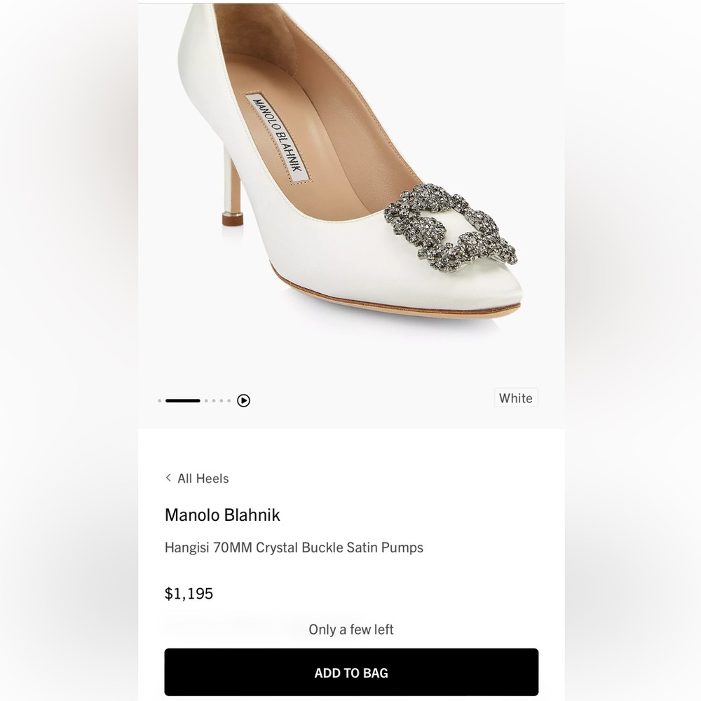 Satin wedding Manolo Blahnik-Hangisi 70 - Picture 6 of 7